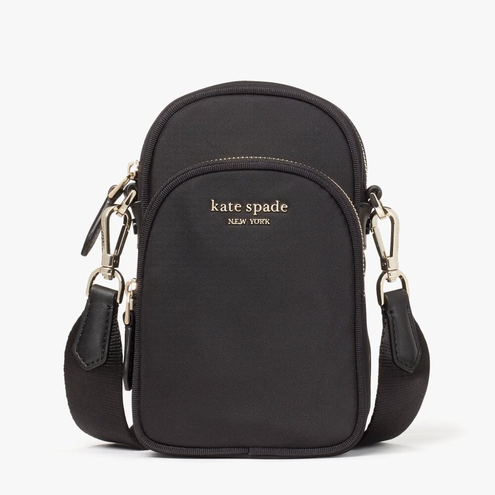 Kate Spade Black Sam Nylon Phone Crossbody Bag with tag